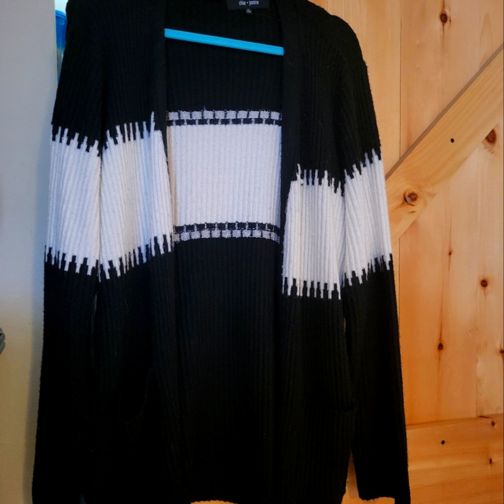 Black and white oversized sweater